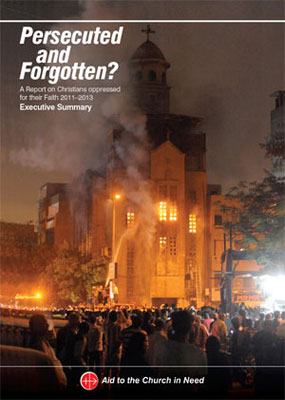 omslag van het rapport met de vernietiging van een kerk in Cairo in mei 2011