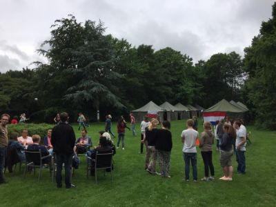 tentenkamp voor de overnachting