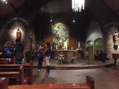 Interieur van de kerk van het Onbevlekt hart van Maria