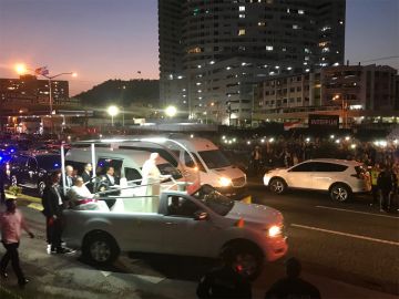 Aankomst paus Franciscus in Panama