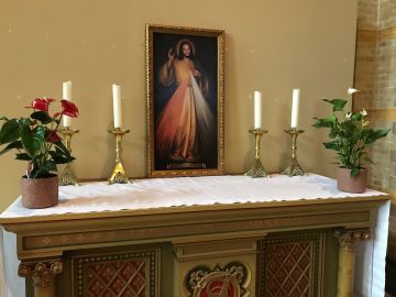 The altar in the cathedral church dedicated to Divine Mercy