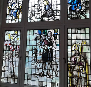 glas-in-lood-raam in de pastorie van de Obrechtkerk