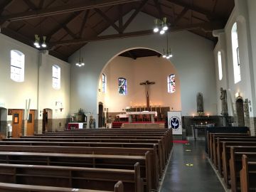 De kerk (H. Familie) van de Blessed Trinity