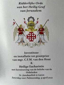 Bij de investituur van mgr. Van den Hout als grootprior