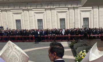 President Trump tijdens de uitvaart van p. Franciscus President Trump tijdens de uitvaart van p. Franciscus